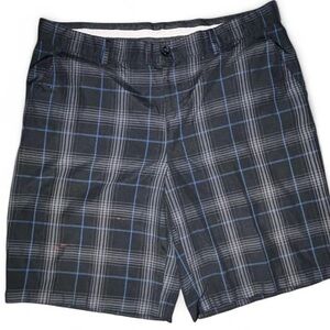 Greg Norman Collection Black and Blue Plaid Shorts​